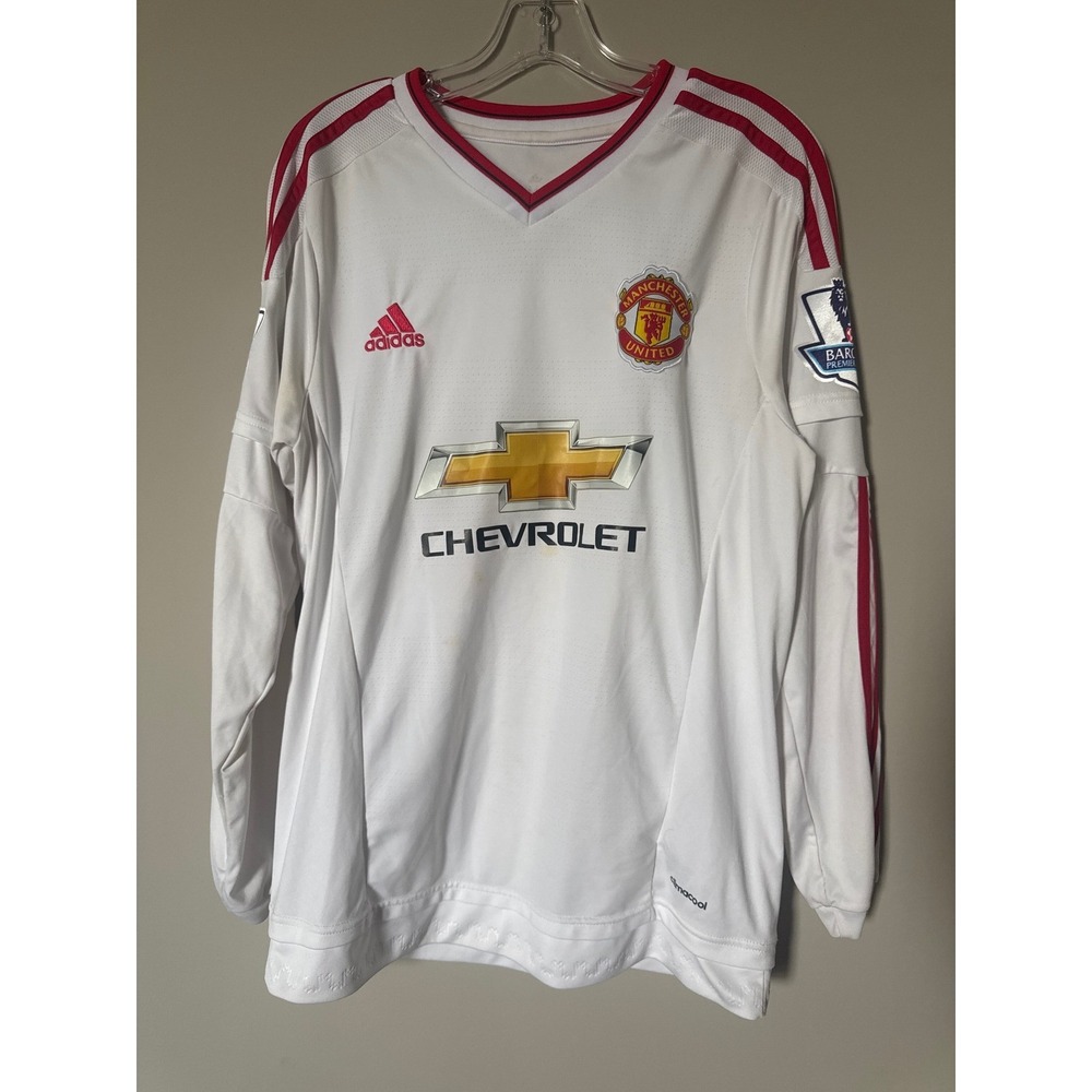 Adidas Manchester United 2015-16 Away Jersey Memphis 7 Long Sleeve White L